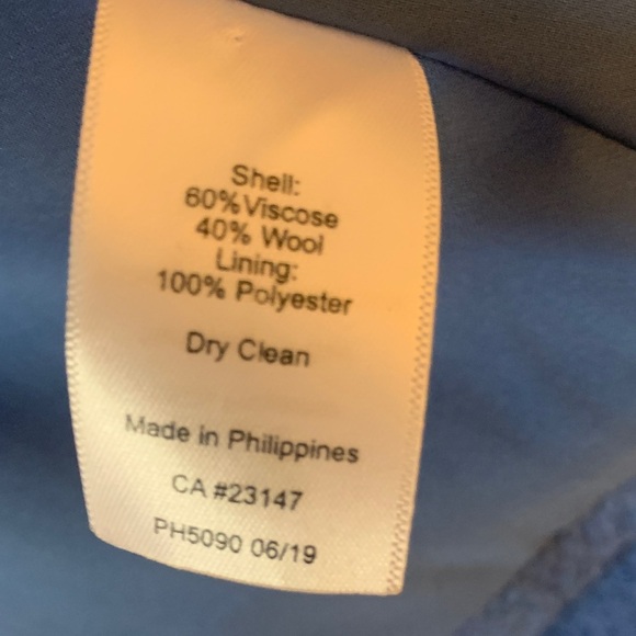 Talbots Blue Textured Blazer Size 16 Like New Wool Blend - Picture 10 of 12